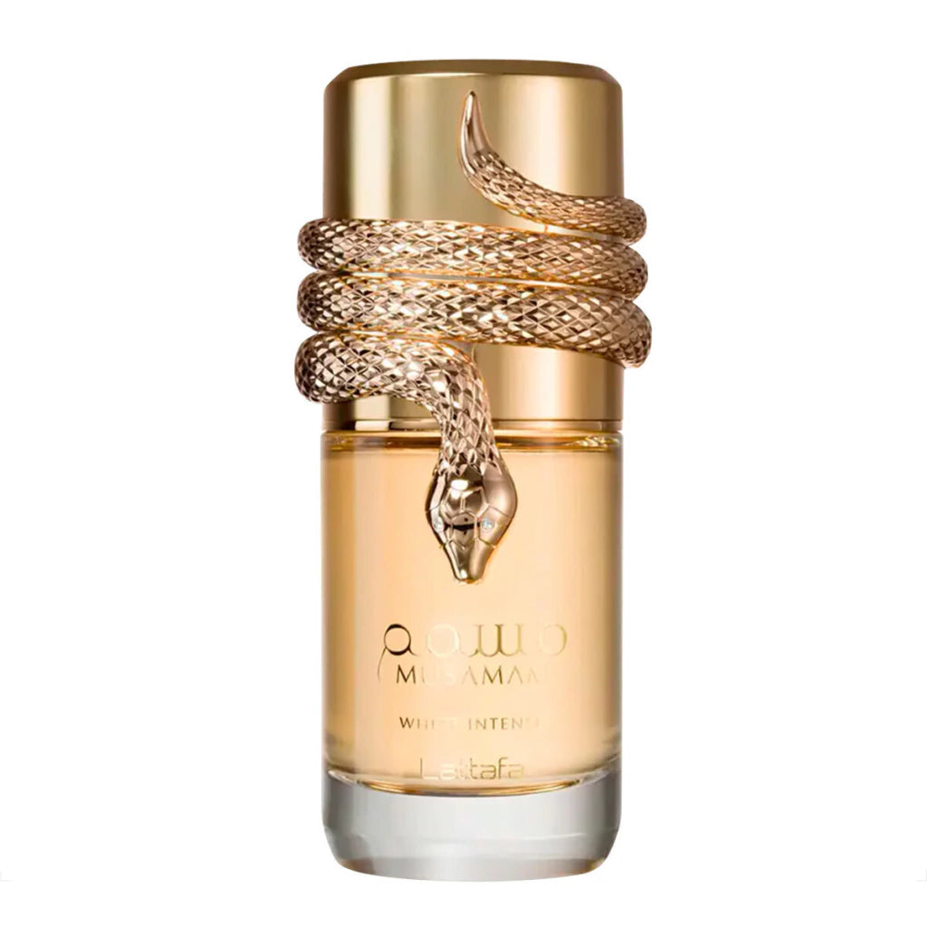 Lattafa Musamam White Intense EDP 100ml | Sândalo e Coco | Estojo Cobra