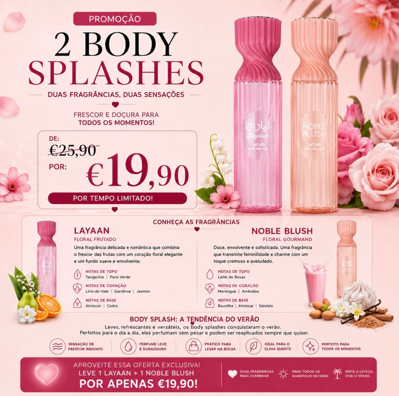 Kit com 2 Body Splashes - Lattafa